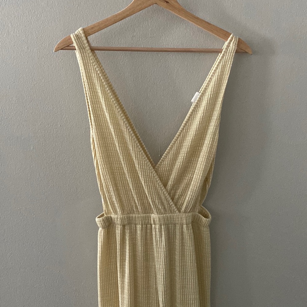 Yellow Textured Jumpsuit